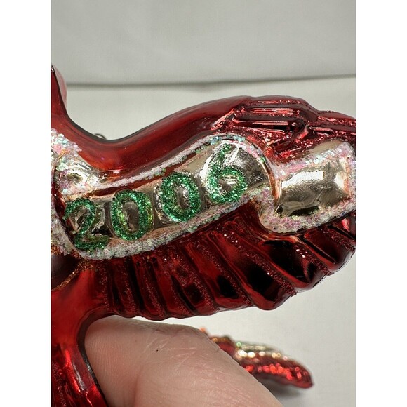 2 Old World Christmas 2006 Red  Cardinal Glass Ornaments Christmas Flying - Picture 13 of 15